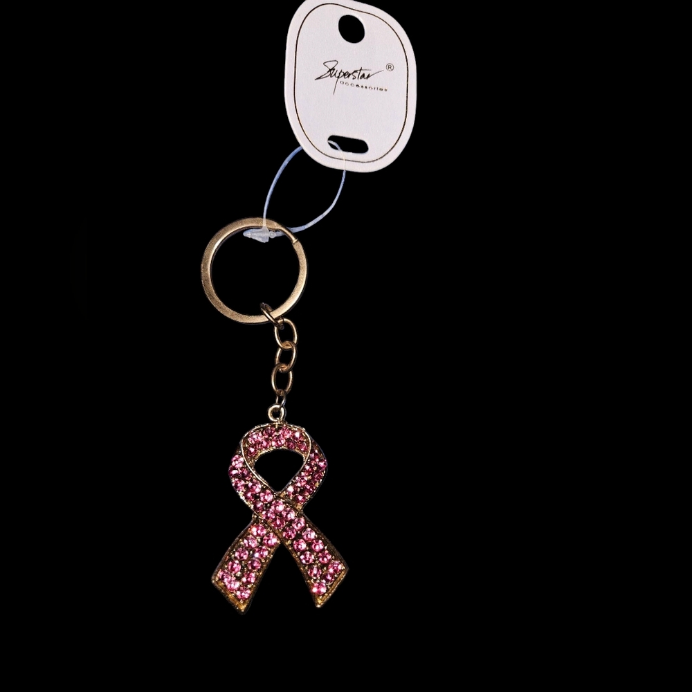 Superstar Pink Ribbon Keychain